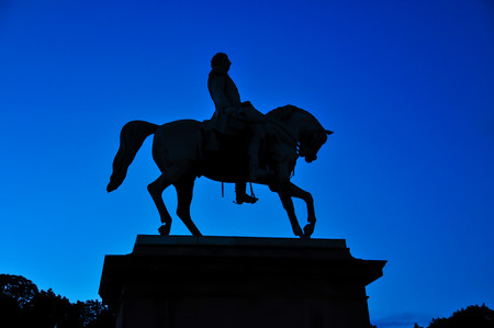 Statue of Norwegian King Carl Johan XIV in Oslo, Norwayのeditorial素材