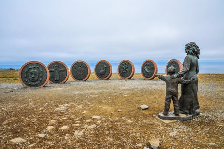 Memorial of passed away fishers in Honningsvag, Norway, North Cape, Northernmost of Europeのeditorial素材