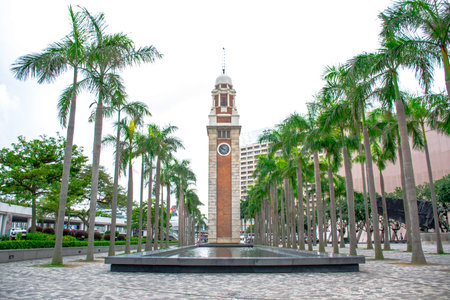 Hong Kong Clock Tower and its surrounding area, the famous landmark in Hong Kong located on the...