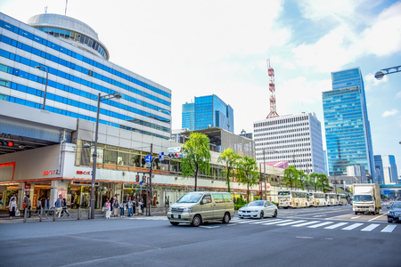 TOKYO, JAPAN: People spending their time visiting Ginza street, a very popular shopping area of Tokyo, during weekendのeditorial素材