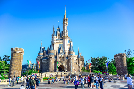 CHIBA, JAPAN: View of Tokyo Disneyland Cinderella Castleのeditorial素材