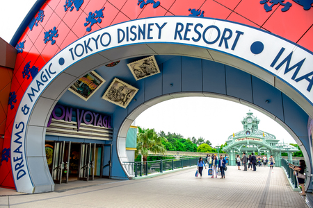 CHIBA, JAPAN: Passage way leads to Tokyo Disneyland Resort in Urayasu, Chiba, Japanのeditorial素材