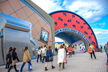 CHIBA, JAPAN: Passage way leads to Tokyo Disneyland Resort in Urayasu, Chiba, Japanのeditorial素材