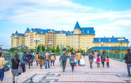 CHIBA, JAPAN: View of Tokyo Disneyland Hotel located in Tokyo Disney Resort, Urayasu, Chiba, Japanのeditorial素材