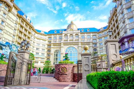 CHIBA, JAPAN: View of Tokyo Disneyland Hotel located in Tokyo Disney Resort, Urayasu, Chiba, Japanのeditorial素材
