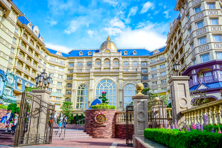 CHIBA, JAPAN: View of Tokyo Disneyland Hotel located in Tokyo Disney Resort, Urayasu, Chiba, Japanのeditorial素材