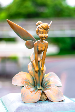 CHIBA, JAPAN: Tinker Bell small statue at Tokyo Disney Resort, Urayasu, Japanのeditorial素材