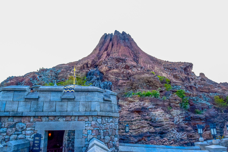 Tokyo Disneysea volcano, the major landmark in Tokyo Disneysea in Urayasu, Chiba, Japanのeditorial素材