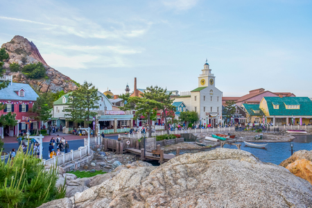Mediterranean Harbor attraction in Tokyo Disneysea located in Urayasu, Chiba, Japanのeditorial素材