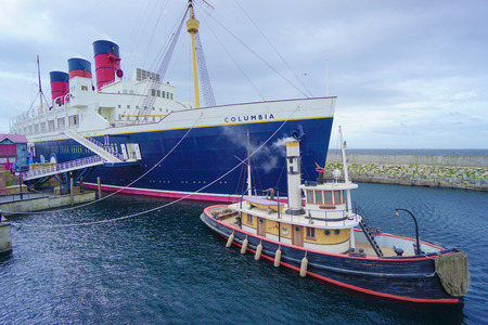 Tokyo DisneySea's SS Columbia, a passenger ship in the Japanese theme park Tokyo DisneySea at American Waterfront area of the parkのeditorial素材