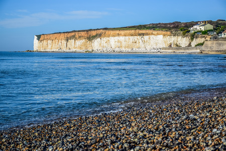 Landscape of chalk cliffs in South Downs National Park, East Sussex, Eastbourne, England, United Kingdomの写真素材
