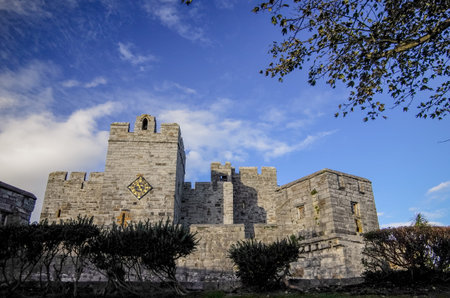 The Castle Rushen in Castletown in a clear blue sky, Isle of Man