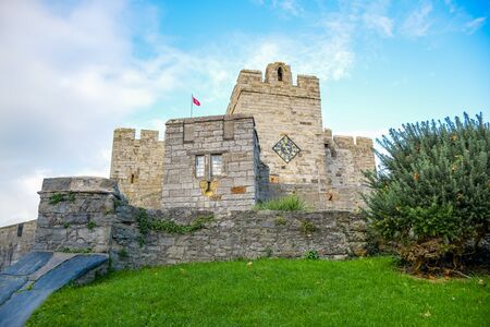 The Castle Rushen in Castletown in a clear blue sky, Isle of Manのeditorial素材