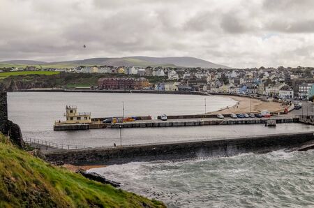 Beautiful landscape view of the seaside town of Peel city in the Isle of Manのeditorial素材