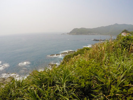 Scenery view of Bitoujiao Trail at Bitou Cape in Ruifang the northeastern coast of Taiwan, New taipei city, Taiwanの写真素材