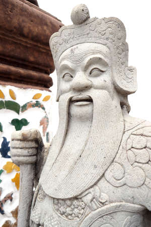 Chinese knight  statue in Bangkok templeの写真素材