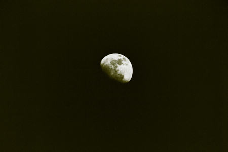 Half moon background / astronomical body that orbits planet Earth . Solar System.の写真素材