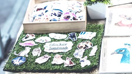 September 2019, cicada Hua Hin Market Thailand, flea market art and handmade productsのeditorial素材