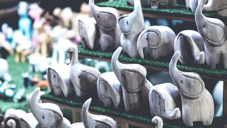 September 2019, cicada Hua Hin Market Thailand, flea market art and handmade productsのeditorial素材