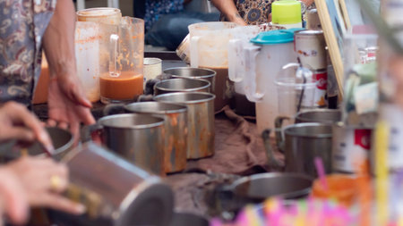 October  2019 Bangkok Thailand food vendor at Chatuchak weekend market in Bangkok, Thailand. It is the largest market in Thailand.  Tourists are shoppingのeditorial素材