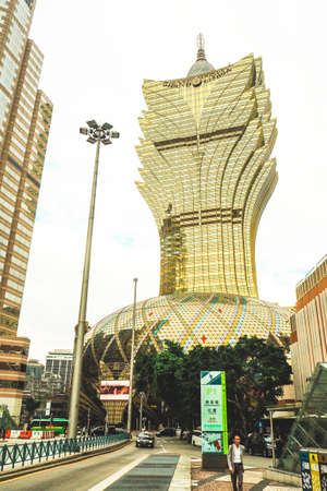 November 2017 Macau China. Grand Lisbon Casino: Landmark of Macau .  Grand Lisboa Macau is in the city center and connected to a shopping centre. Macau Tower and Senado Square are notable landmarksのeditorial素材