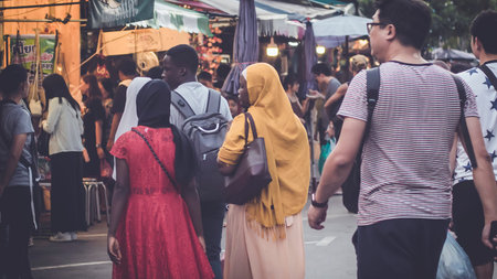 October  2019 Bangkok Thailand food vendor at Chatuchak weekend market in Bangkok, Thailand. It is...