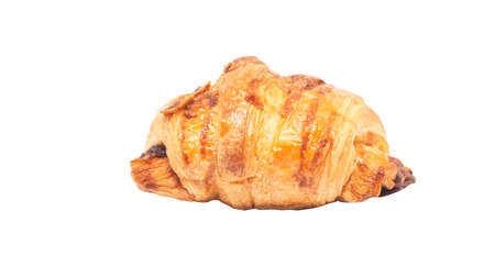 Plain croissant on isolated white background with clipping path. Food still life objct.の写真素材