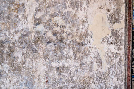 Background of old cement grunge Old red brick wall damaged background wallの写真素材