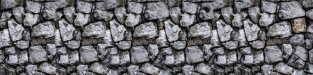 Panoramic Wide angle Slate stone wall textured background for banner graphicの写真素材