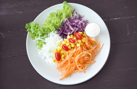 Close up Vegetable salad Diet Healthy food and lifestyle health concept.の写真素材