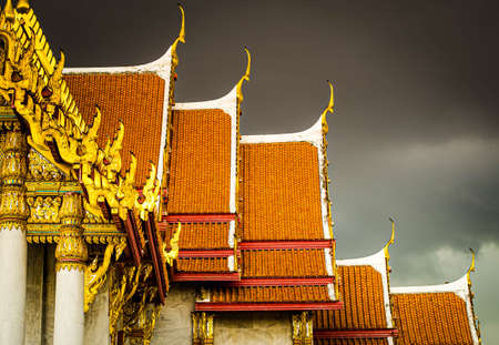 Marble Temple of Bangkok, Thailand.Architecture landmark  the famous travel destination of Thailandの写真素材