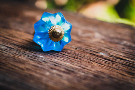 Vintage Glass Drawer Pulls, Knobs for Dresser or Antique Brass Handleの写真素材