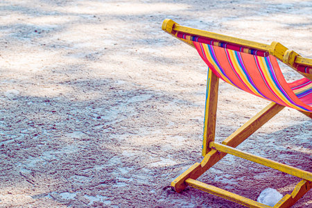 colorful Beach Chairs on the Coast sand beach in summer time travel vacation relax.の写真素材