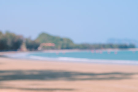 Blur image for abstract nature background, Panorama  horizon scenics Calm sea blue water ocean  blue...