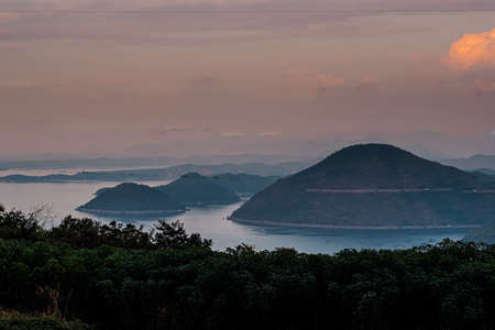 panorama landscape of Blue Sea And Cliff Coast Hill Khao Leam Ya Rayong Thailandの写真素材