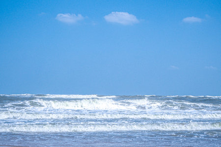 sea wave beautiful tropical beach and sea in sunny day. Beach seaの写真素材