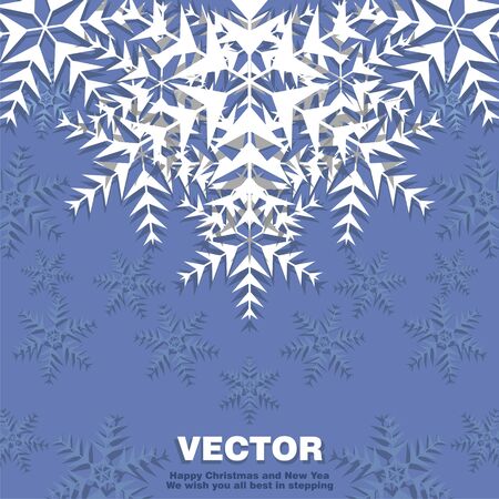 Holiday background dark blue color, flake of snowのイラスト素材