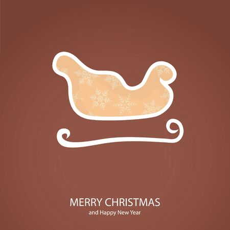 Symbols of Christmas and New Year of form sledgeのイラスト素材