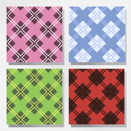 Four seamless texture in different coloursのイラスト素材