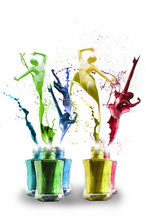 dancing paint isolated on whiteの写真素材