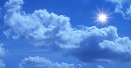 bright sun in the skyの写真素材