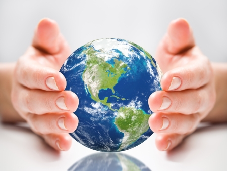 earth globe hand の写真素材