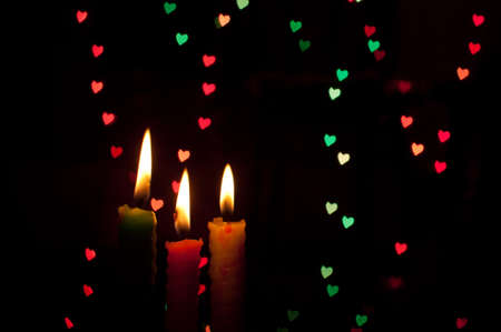 Burning candle bokehの写真素材