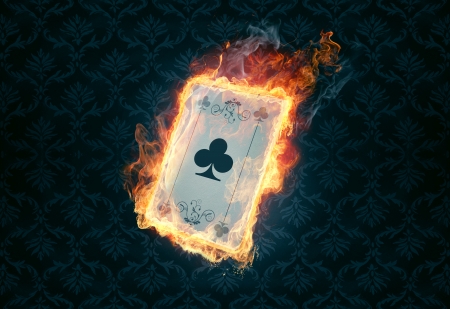 flaming poker cardの写真素材
