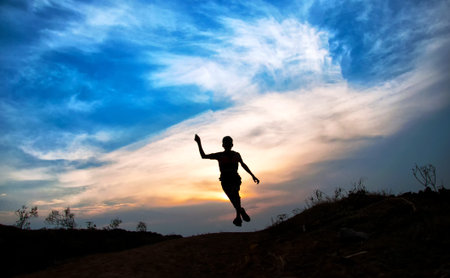 jumping silhouette