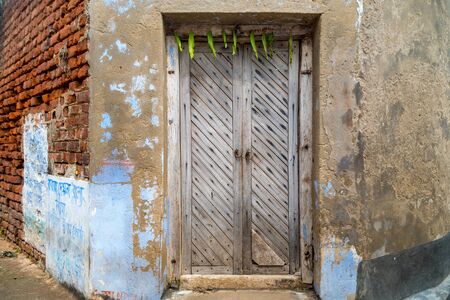 Old vintage brick texture wallの写真素材