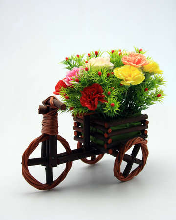 Flower cart model with isolatedの写真素材
