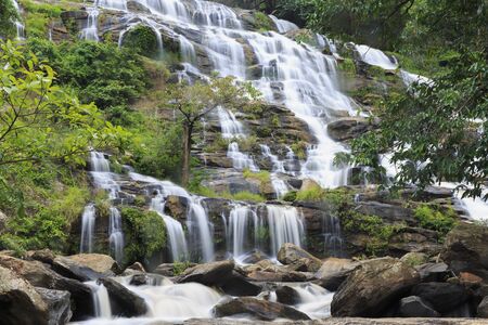 waterfall is a beautiful  in chiang mai , thailand.の写真素材