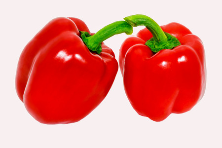 Red pepper on a white backgroundの写真素材