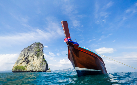 Boat on the beautiful sea, Thailandの写真素材